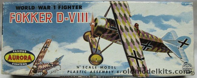 Aurora 1/48 Fokker D-VIII Flying Razor, 135-69 plastic model kit